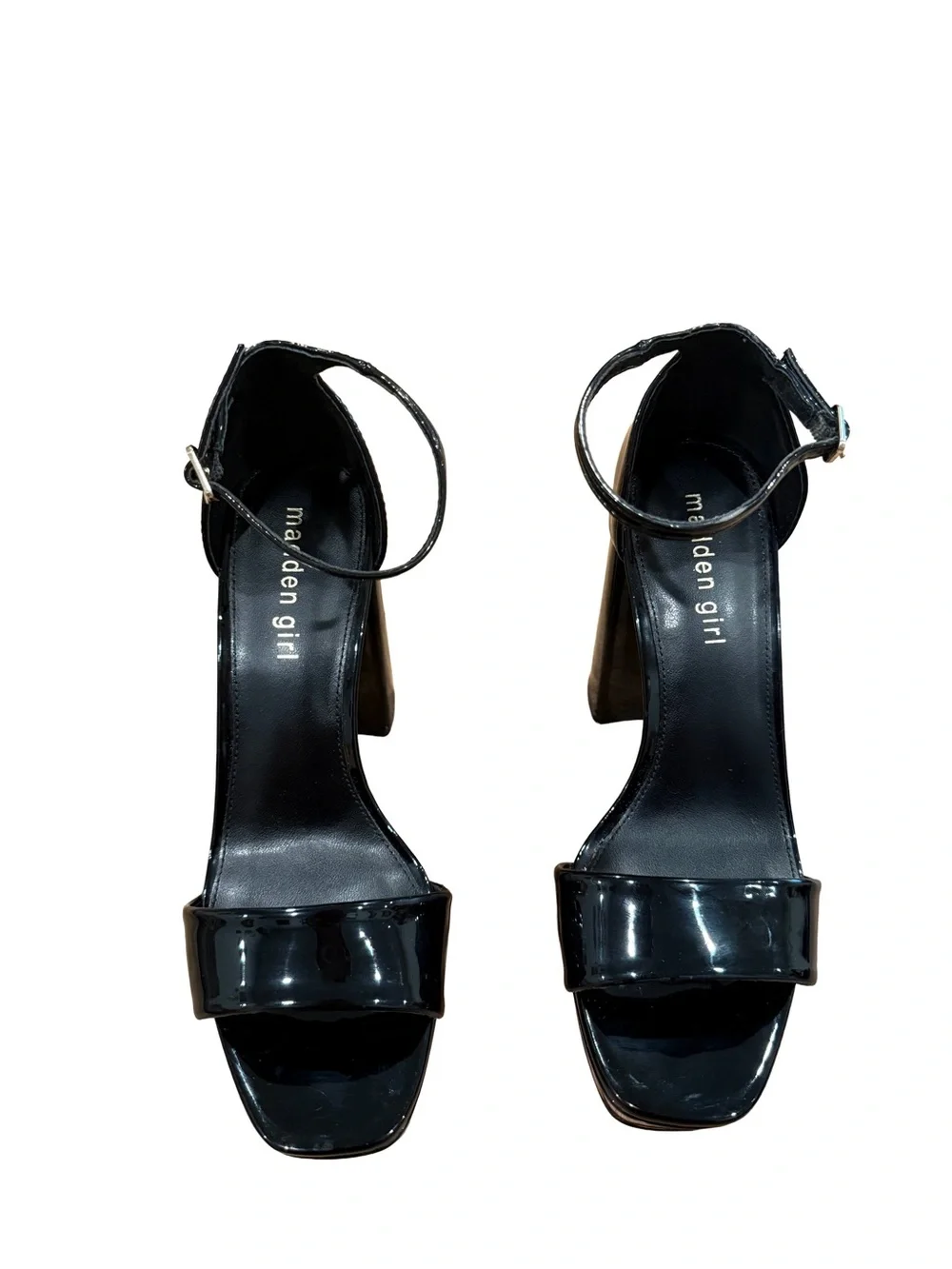 Madden Girl Omega Black Platform Block Heel
